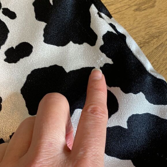 Wild Fable Black and Whit Cow Print Satin Mini Dress Size XS - Picture 11 of 12